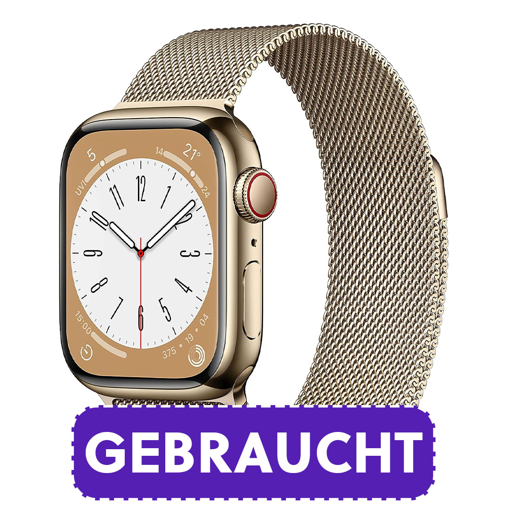 Apple Watch Serie 7 LTE 41mm, Stahl – Gebraucht, „Sehr gut“