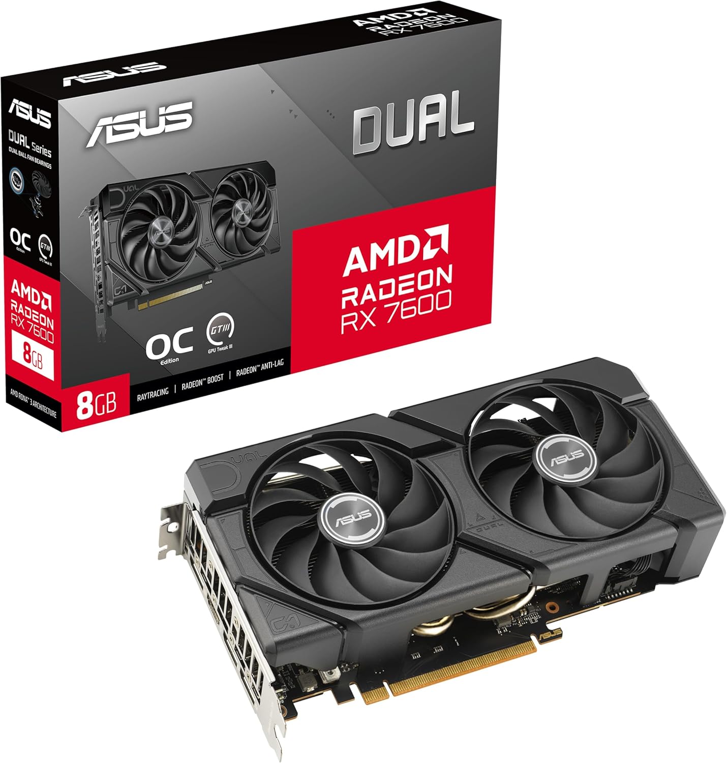Asus Dual AMD Radeon RX 7600 EVO OC 8 GB