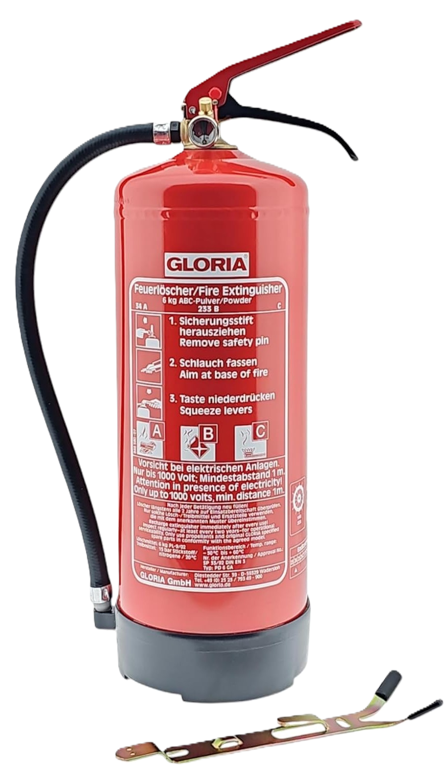 Feuerlöscher, 6 Liter, Pulver