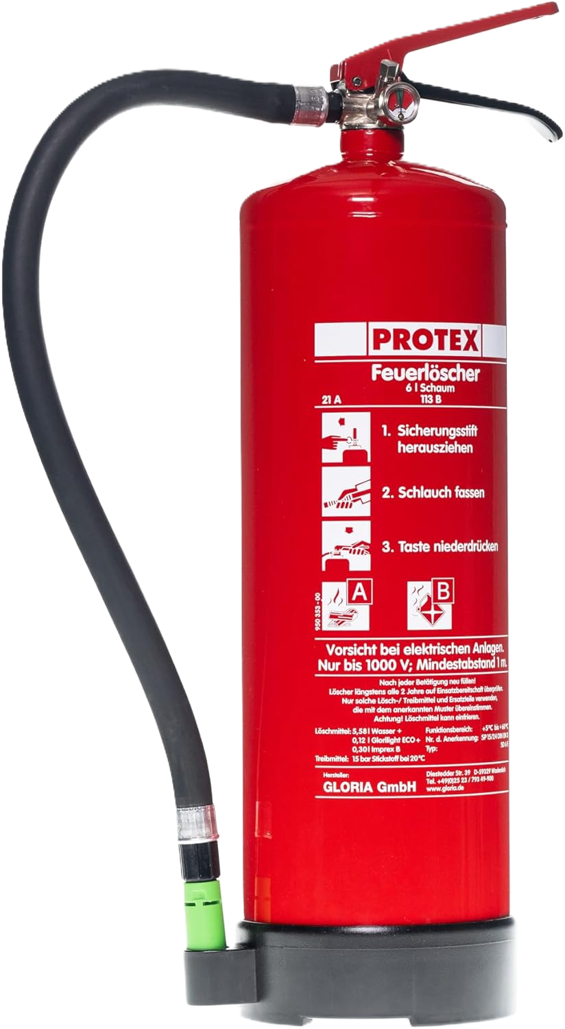 Feuerlöscher, 6 Liter, Schaum