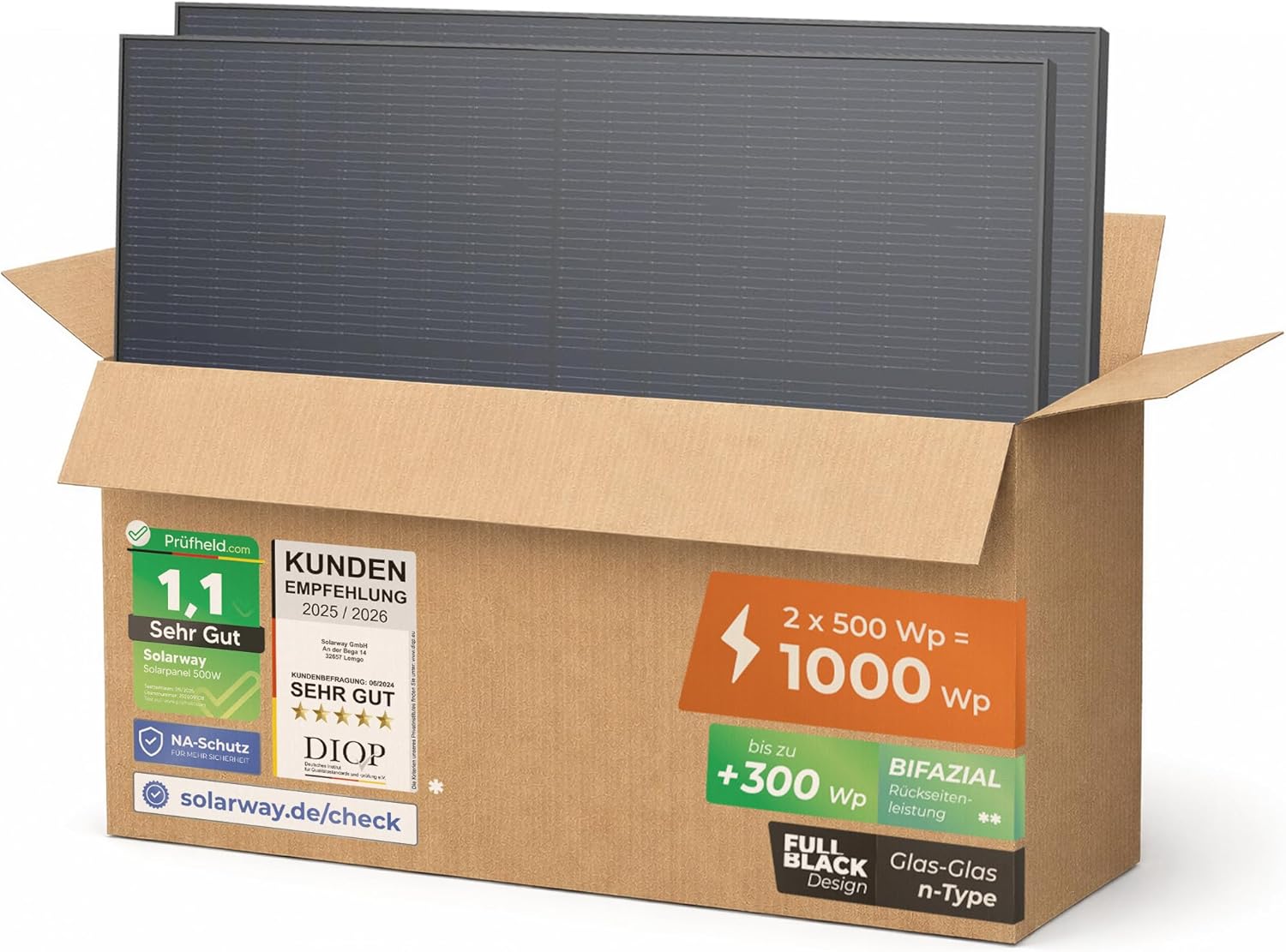 2x 500 Watt Solarmodule